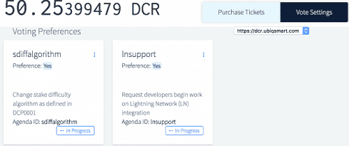 Decred Voting Example