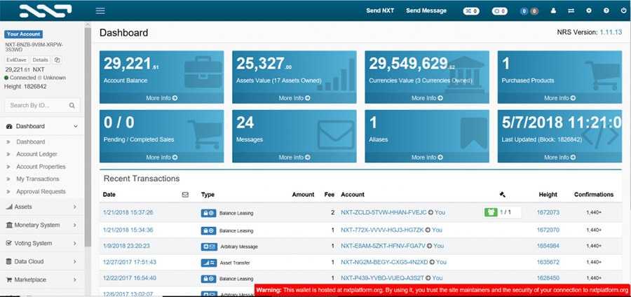 NXT Wallet Demo