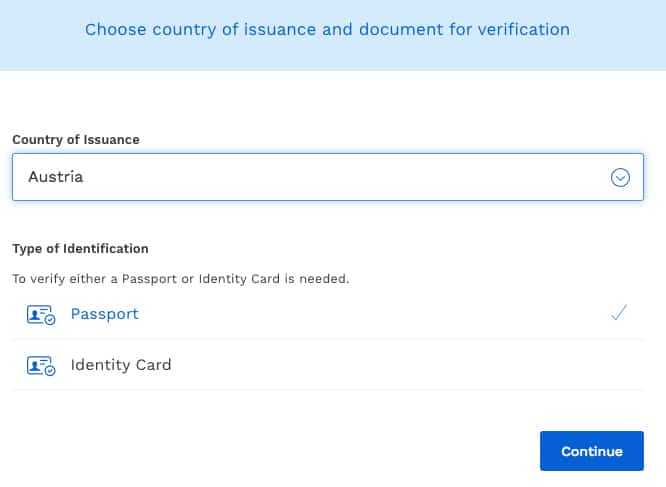 Form of ID For BitPanda