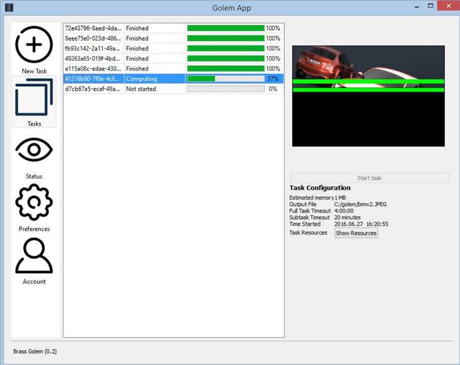 Golem Rendering Application