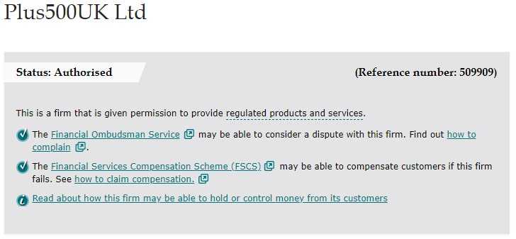 FCA Regulation Plus500