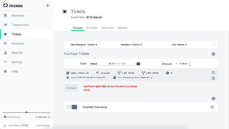 Decrediton Wallet Interface