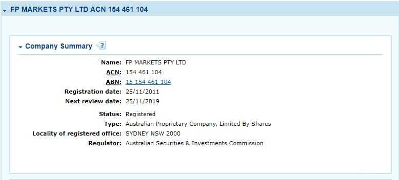 FP Markets Licence