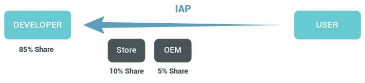 IAP flow of coins