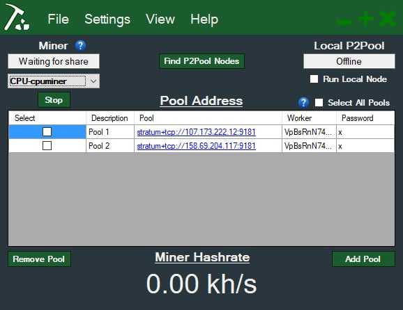 Vertcoin One-click Miner