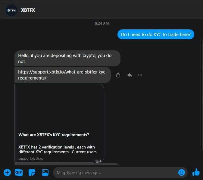 XBTFX Customer Support