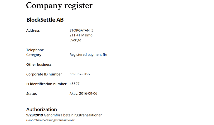 Blocksettle License 