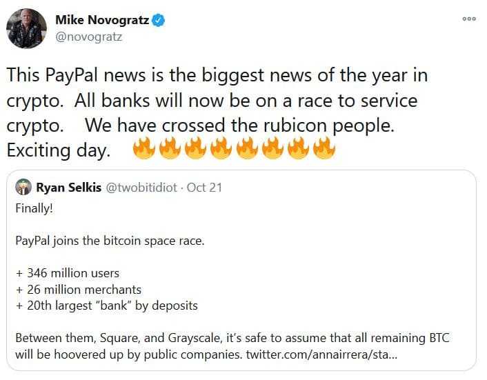 Mike Novogratz PayPal