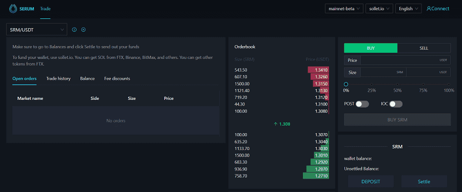 Serum DEX Interface