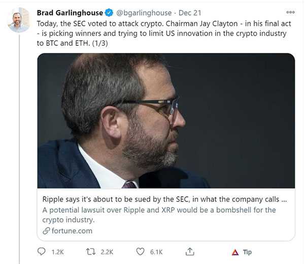 Garlinghouse SEC Tweet