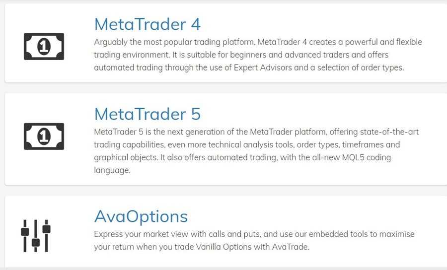 AvaTrade Platforms