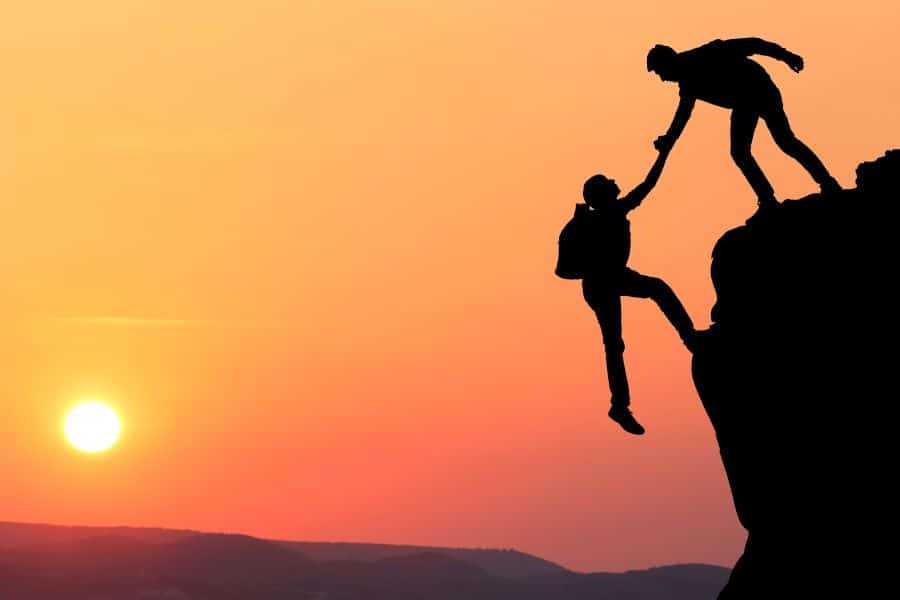 Climbers on cliff