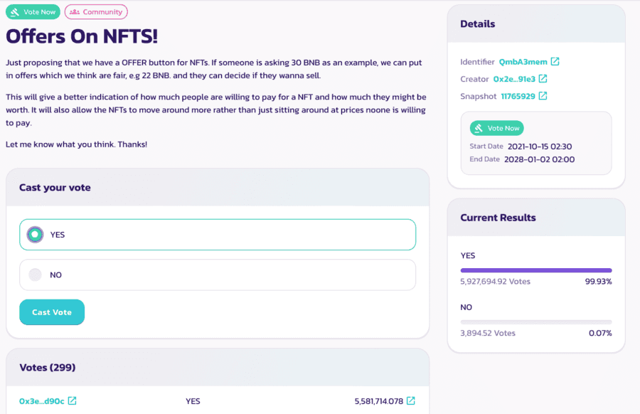 Vote Proposal