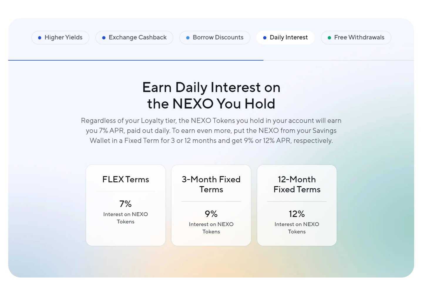 Nexo Benefits