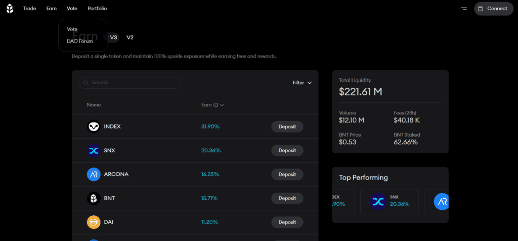 Bancor-Earn-Interface