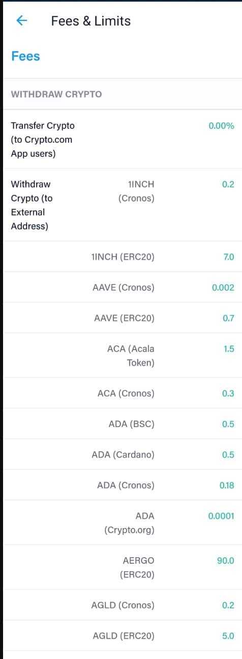 crypto withdrawal fees