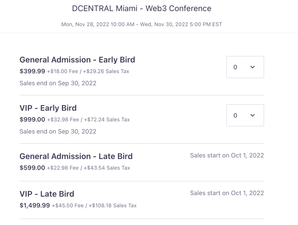 DCentral Tickets