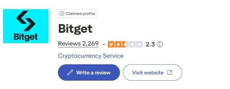 Bitget does not fare well on Trustpilot