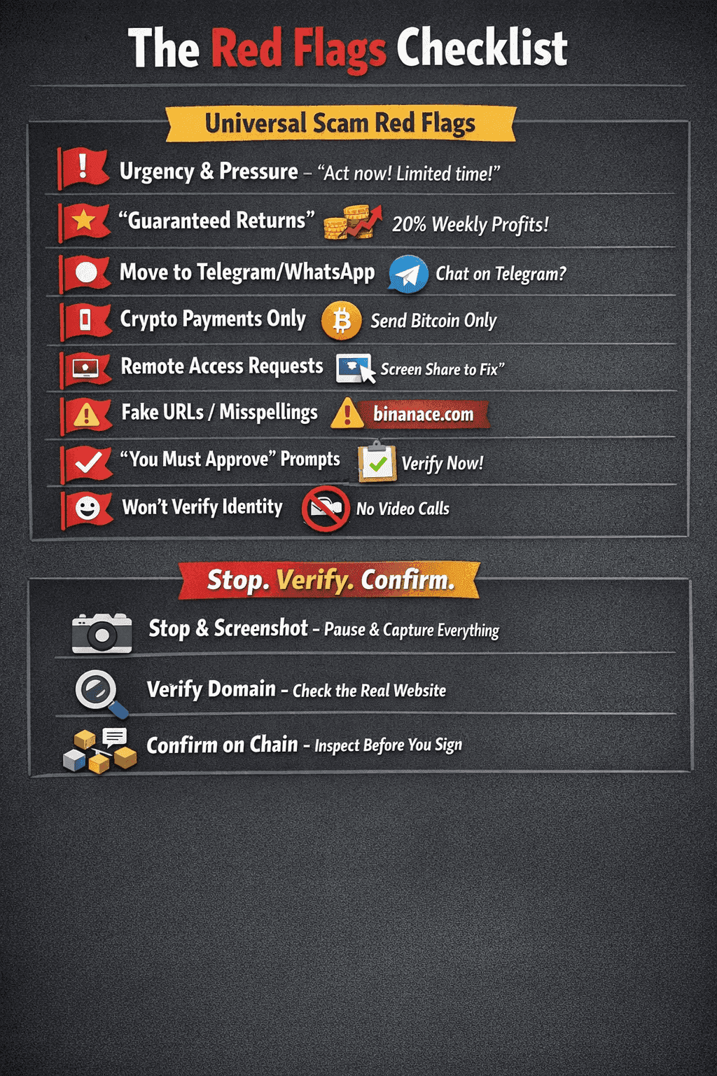Red Flags Checklist For Crypto Scams