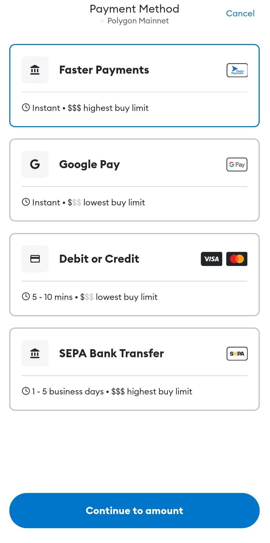 Buy Matic with MetaMask