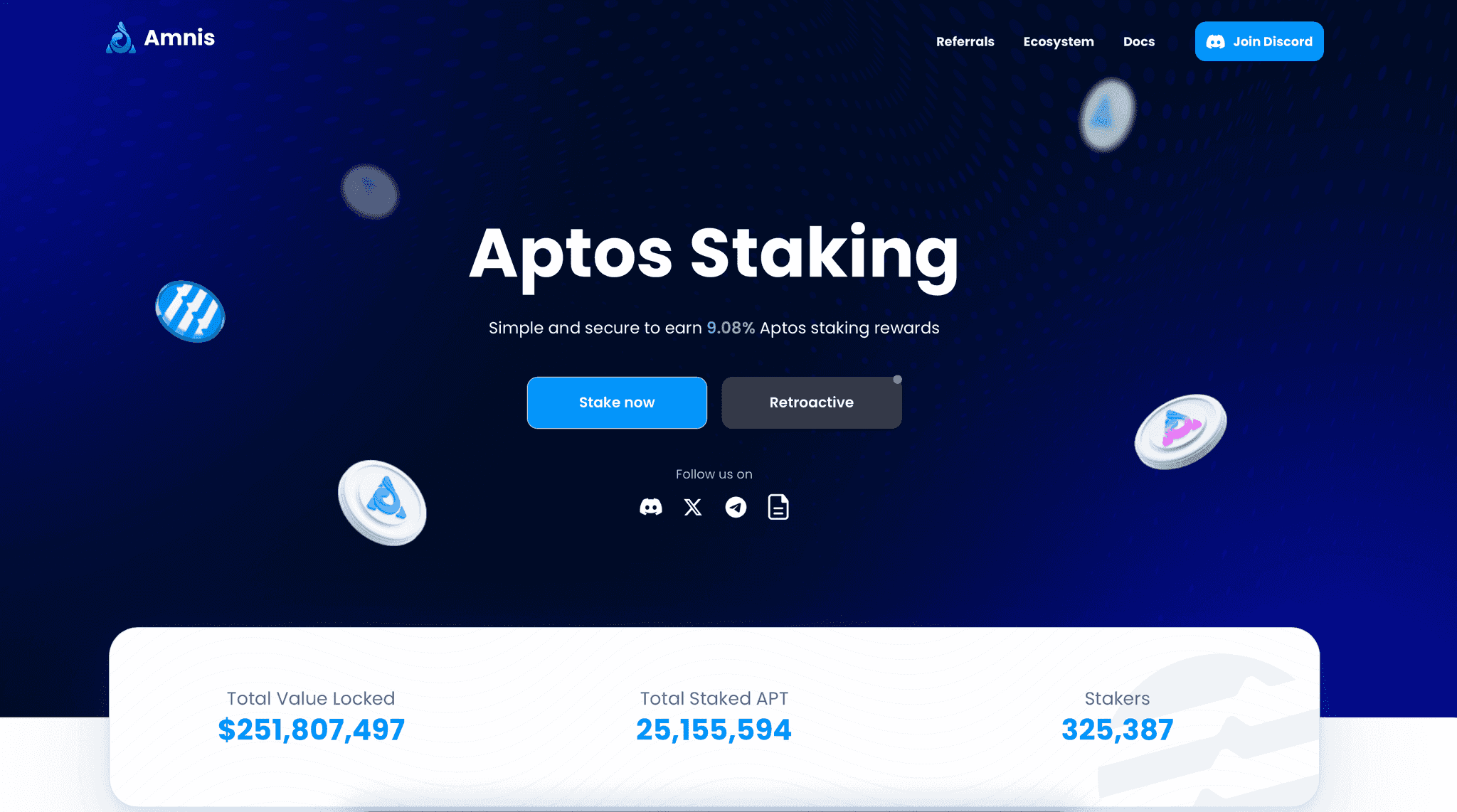 Amnis finance homepage