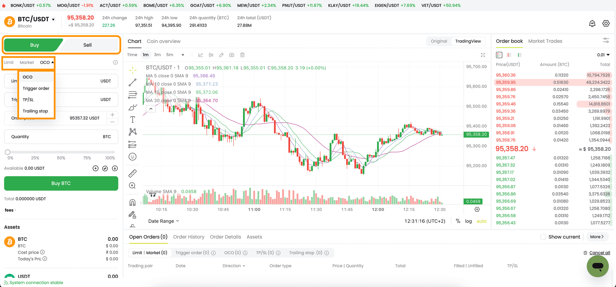 Placing an Order on CoinCatch