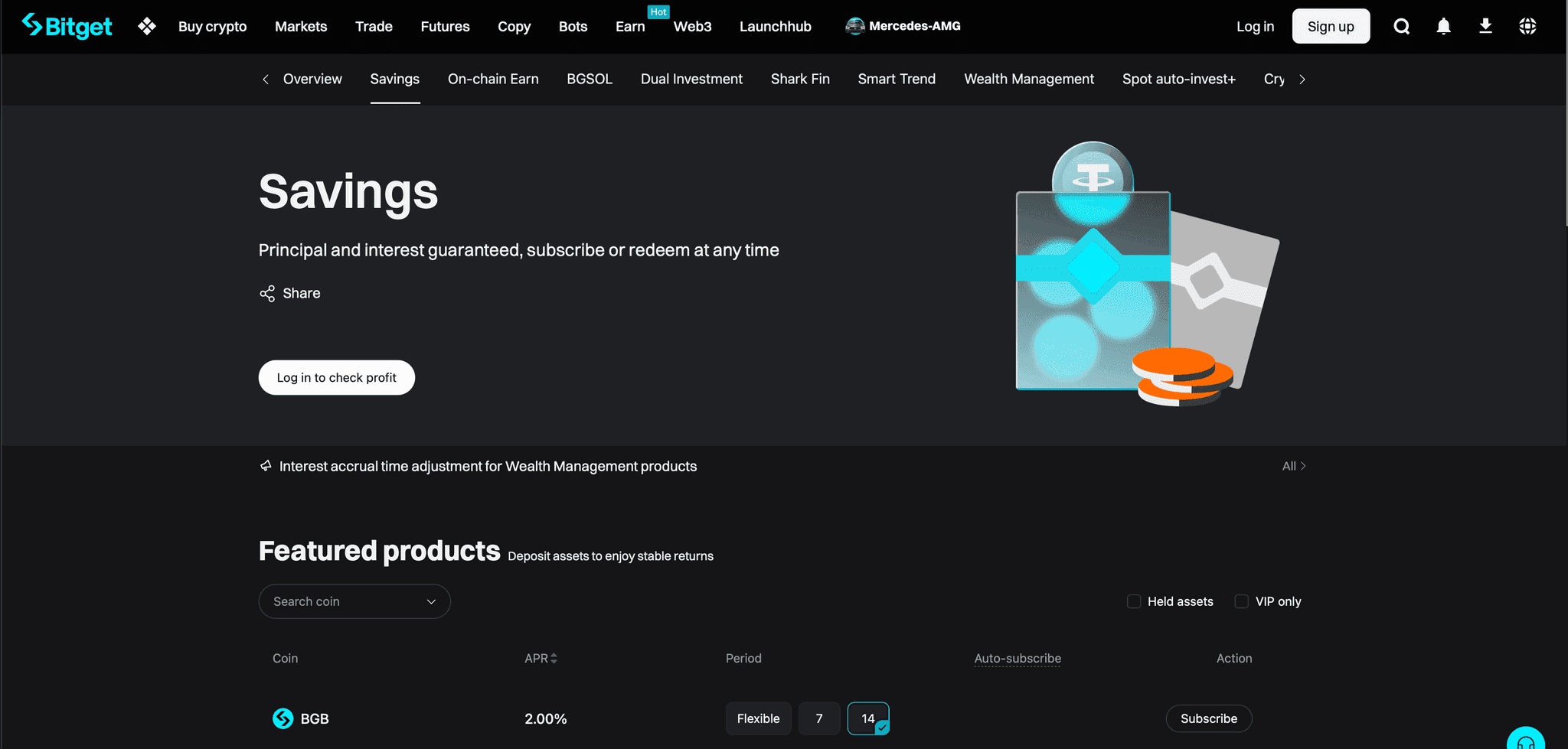 bitget savings