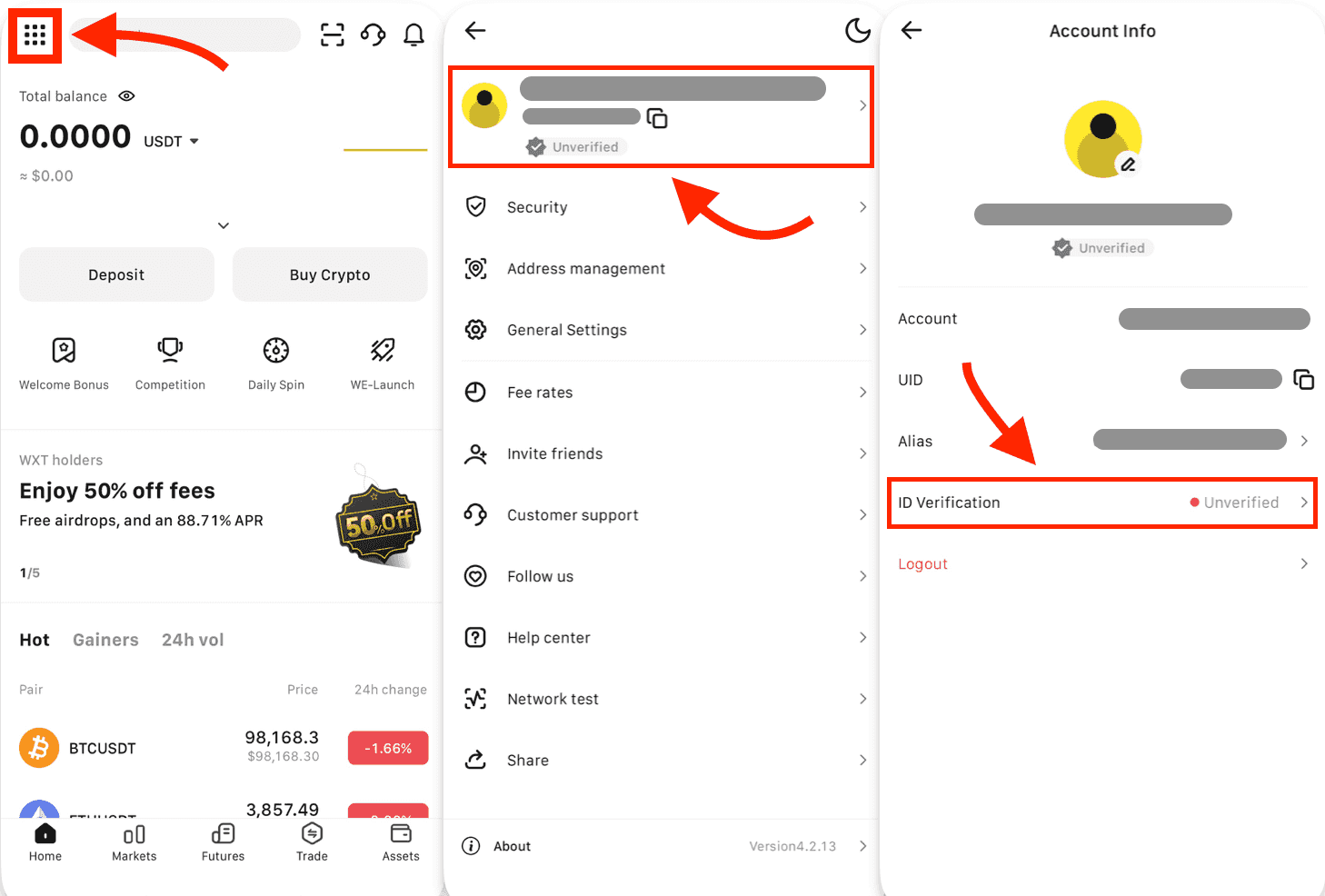 ID Verification on WEEX