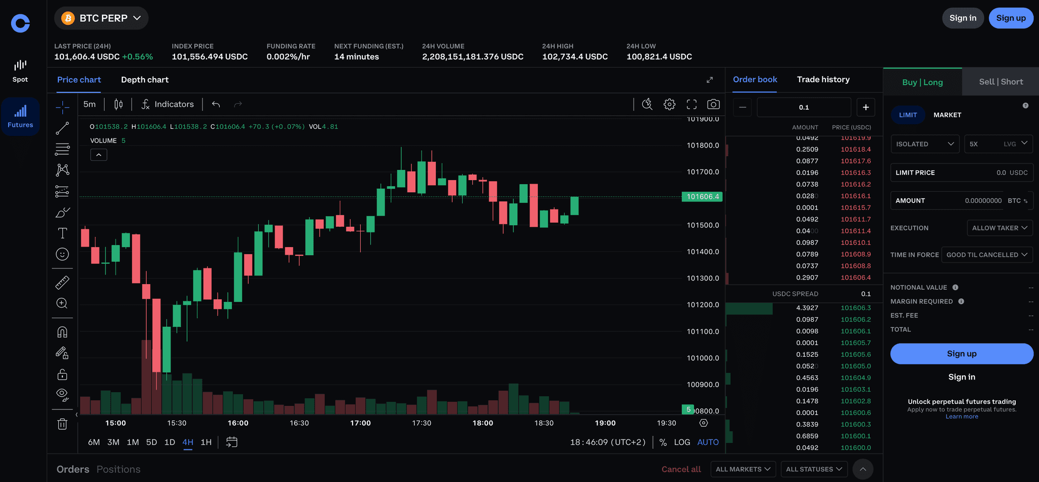 Coinbase Advanced Trading Interface