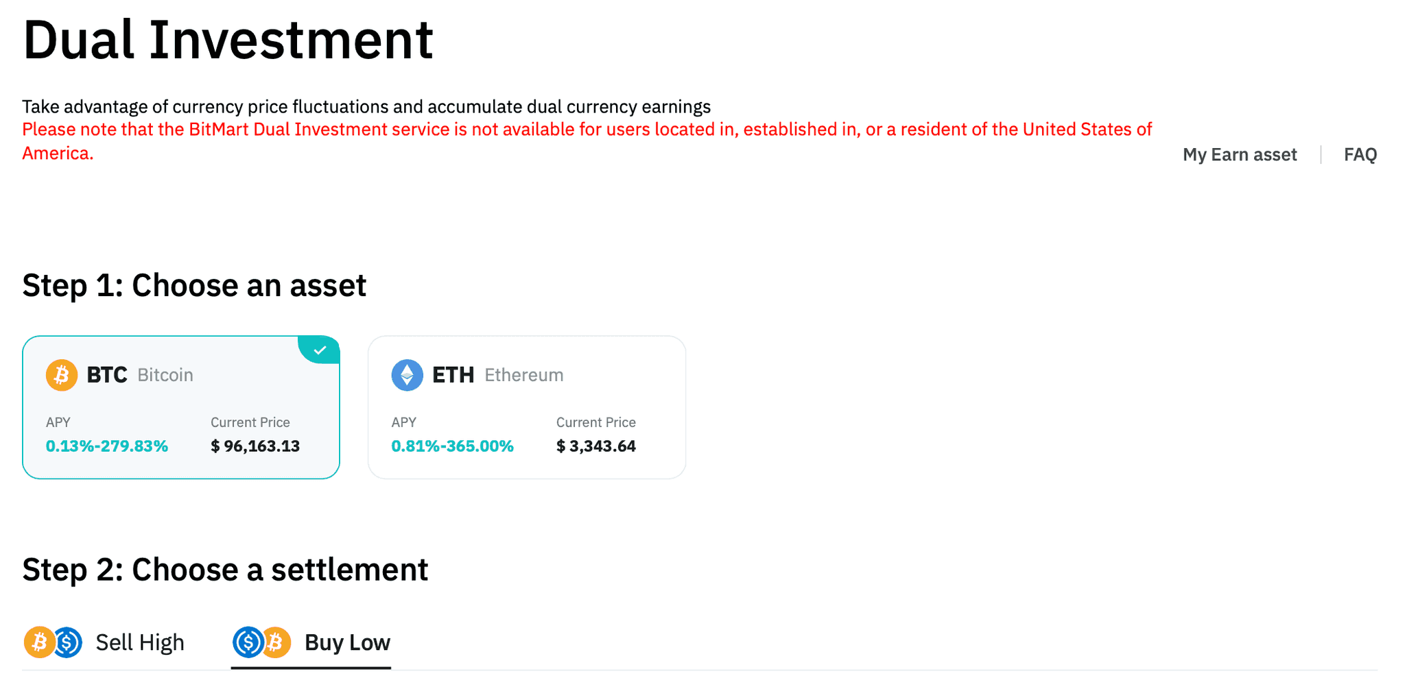 Dual-Investment Yields on BitMart