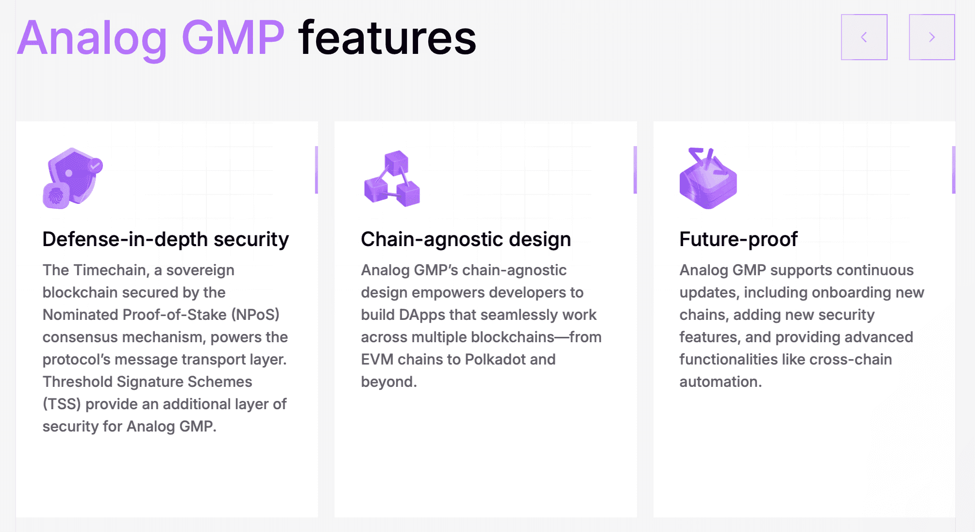 Analog GMP Features