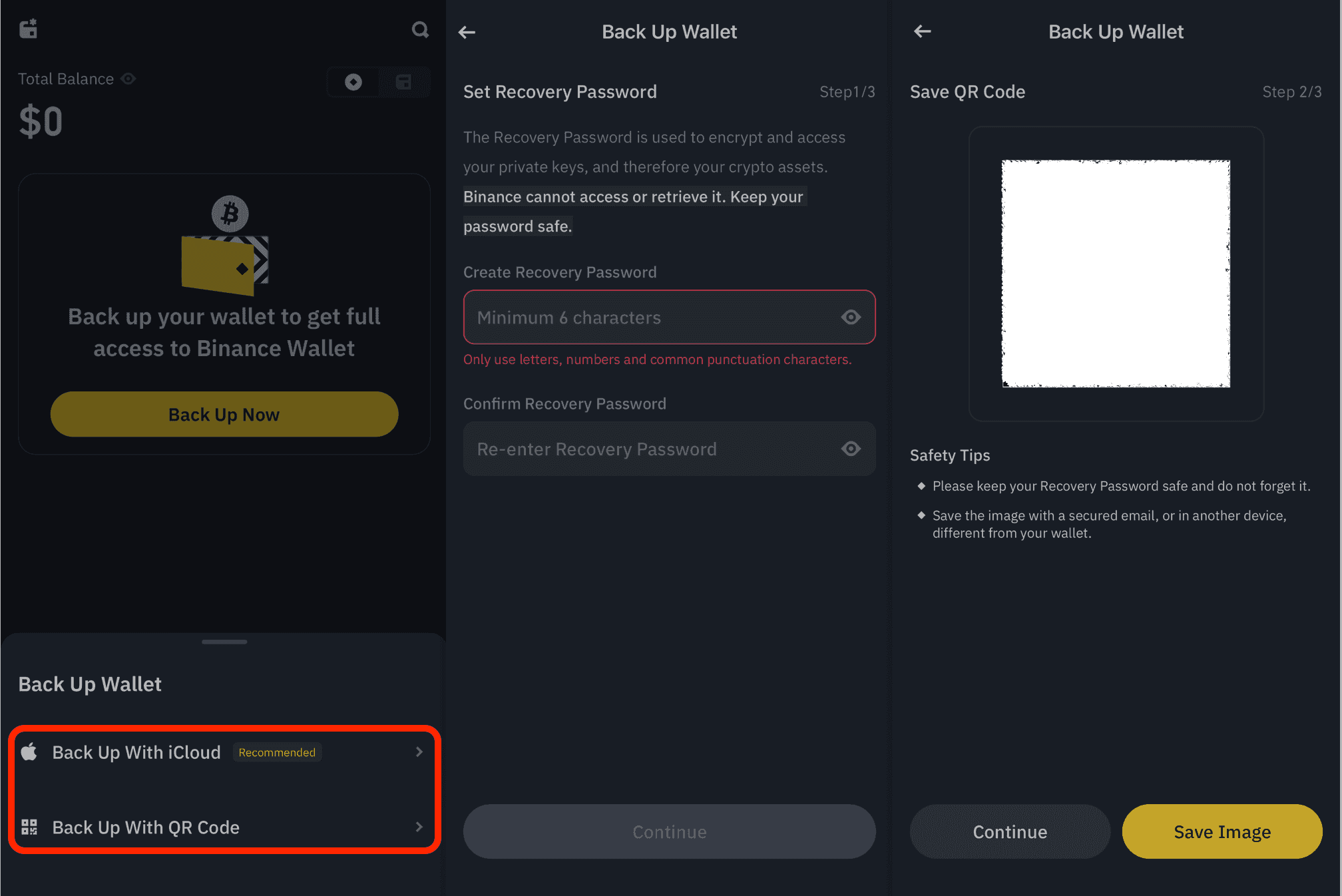 Backing Up Binance Wallet