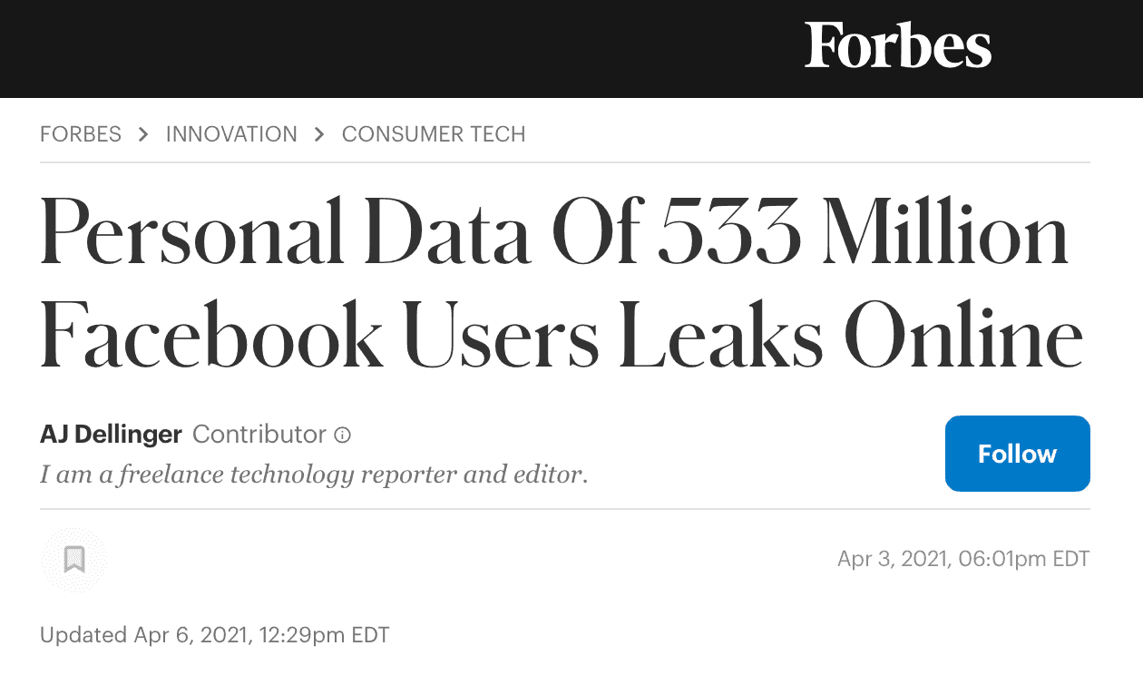 Facebook data breach