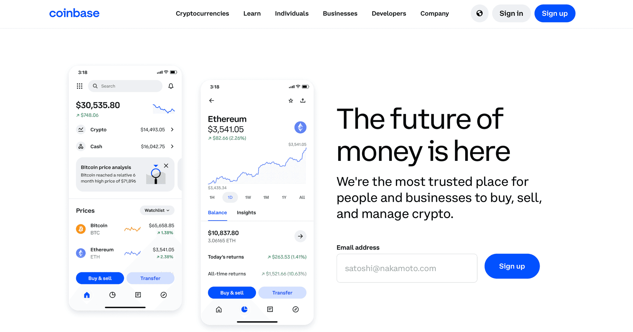 Coinbase Homepage