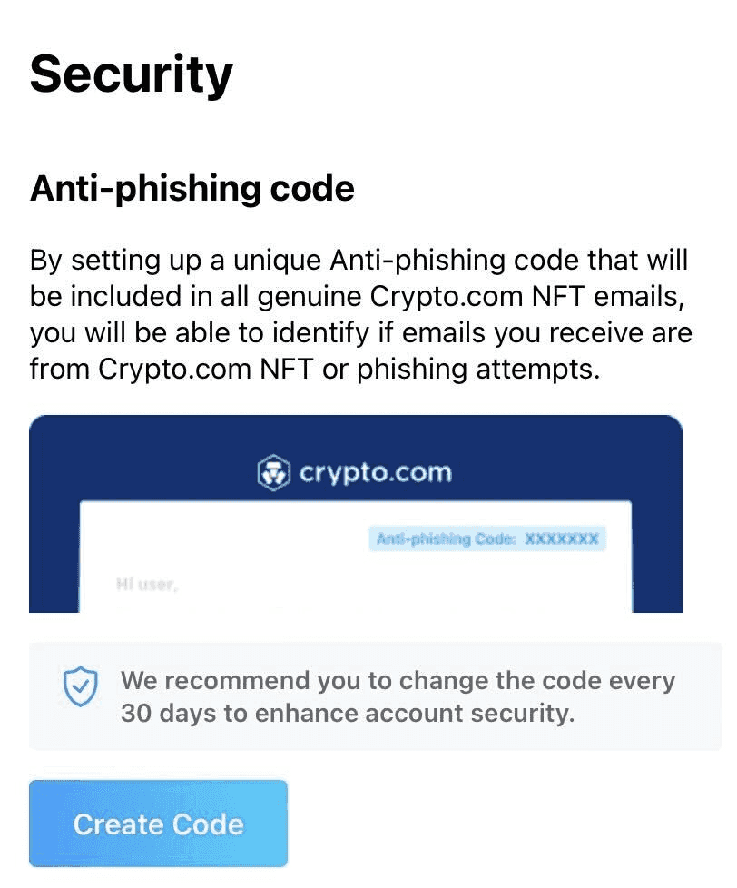Antiphishing Code Setup