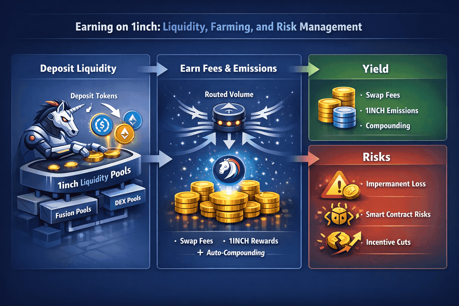 Earning on 1inch: Liquidity, Farming, and Risk Management