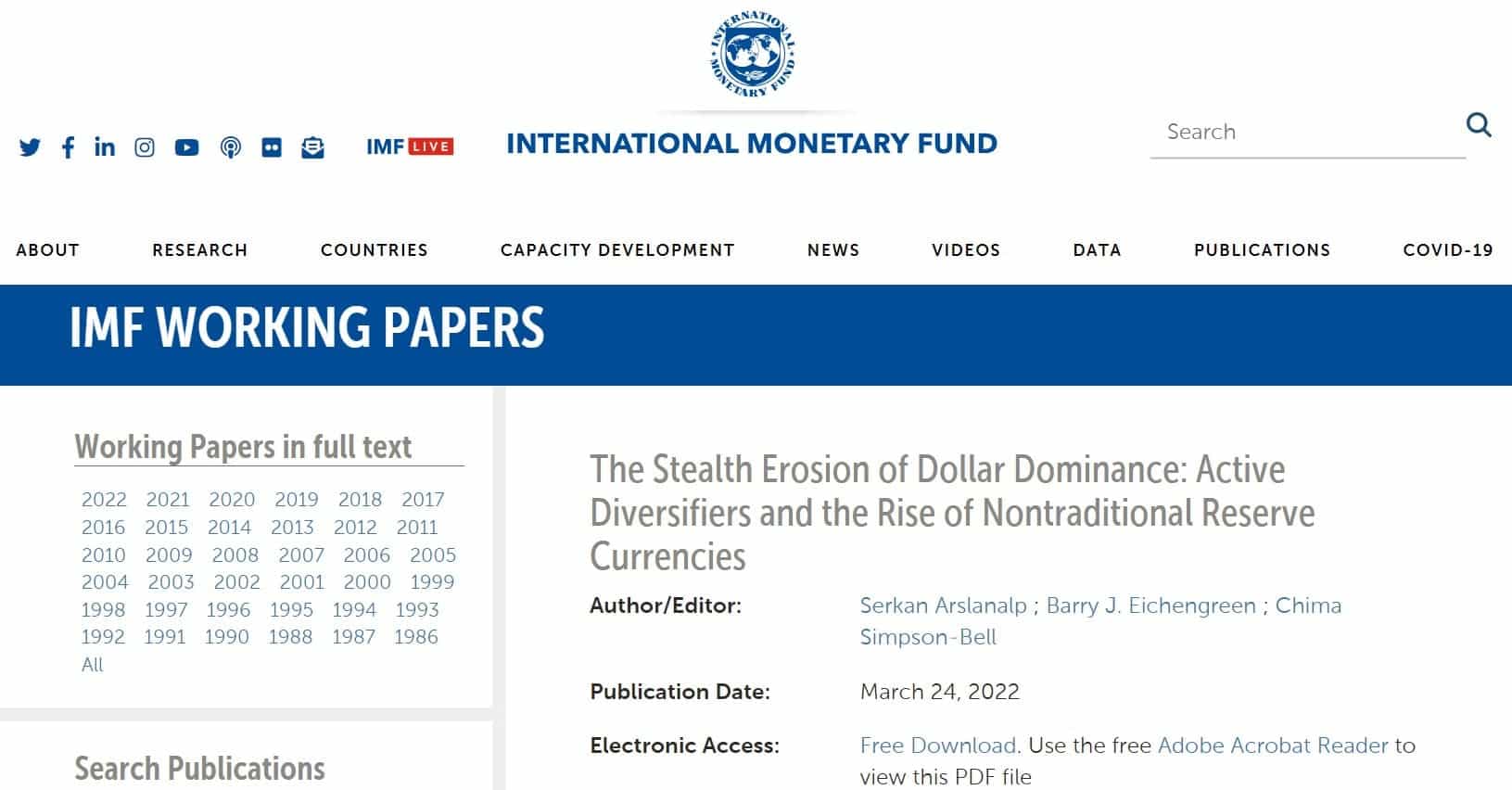 Erosion of Money IMF